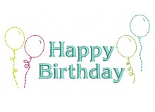 Stickdatei - Happy Birthday Luftballons Doodle